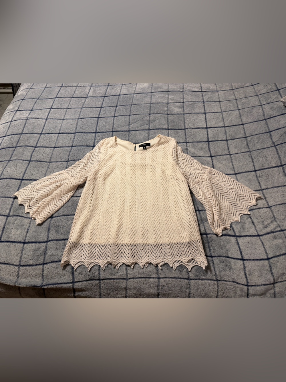 Women’s Cream Pointelle Knit Top